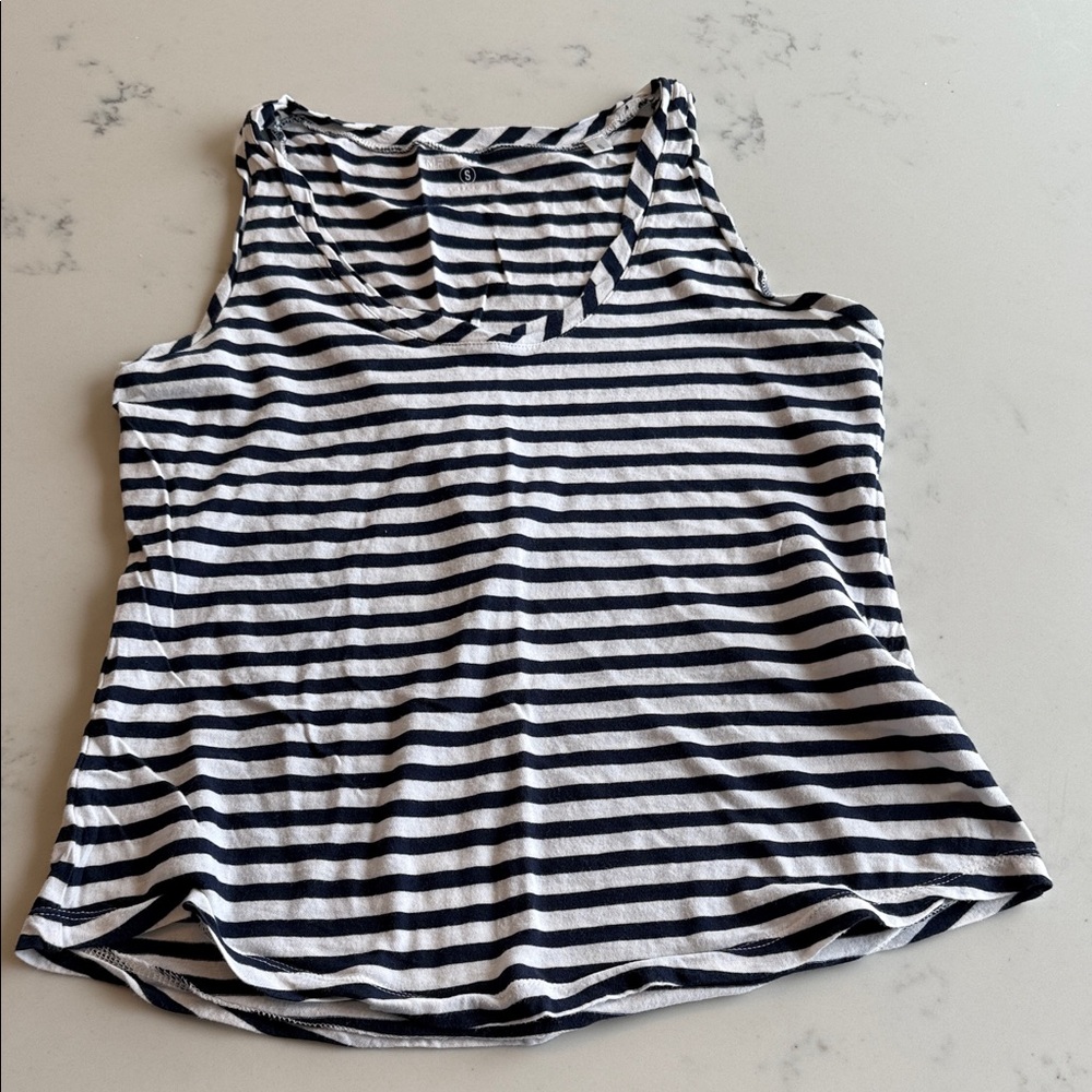 J. Crew Navy and White Striped Tank Top